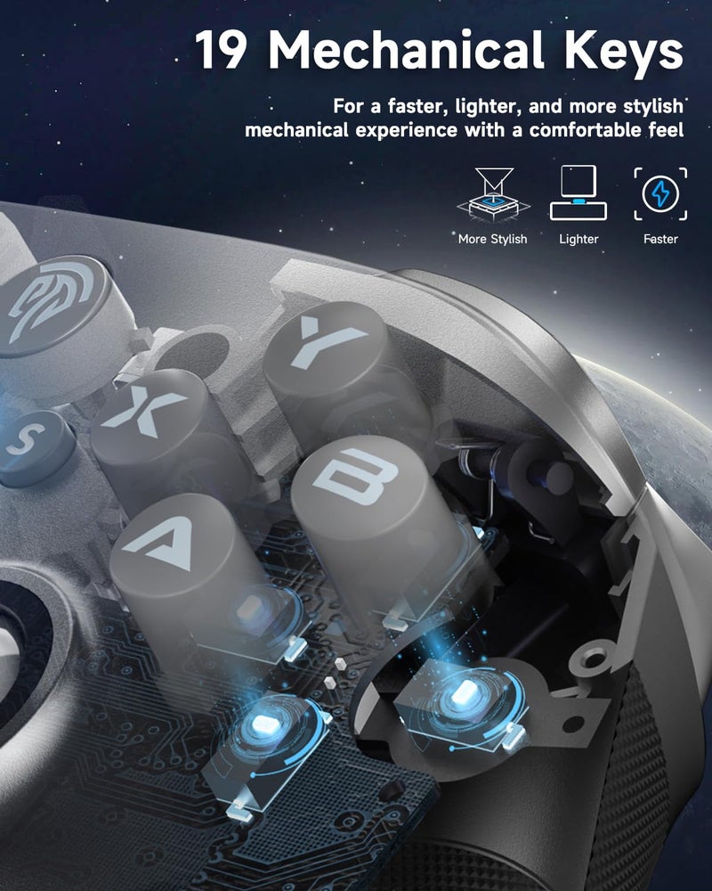 EasySMX X10 PC Controller for Black Myth: Wukong - Enhanced Wireless Bluetooth Controller with a Swappable Faceplate/Hall Joysticks and Triggers for PC/Switch/Steam/Android TV/Android and iOS Mobile - Image 5